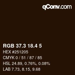 カラーコード: RGB 37.3 18.4 5 | qconv.com