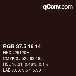 Color code: RGB 37.5 18 14 | qconv.com
