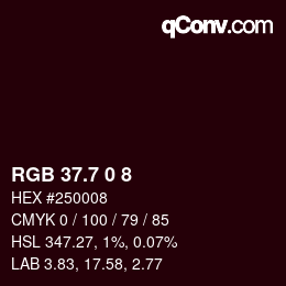 カラーコード: RGB 37.7 0 8 | qconv.com