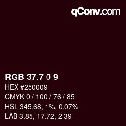 カラーコード: RGB 37.7 0 9 | qconv.com