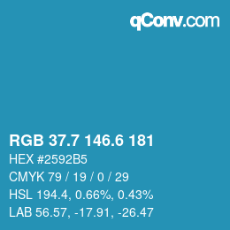カラーコード: RGB 37.7 146.6 181 | qconv.com