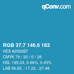 カラーコード: RGB 37.7 146.6 183 | qconv.com
