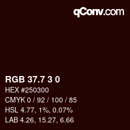 カラーコード: RGB 37.7 3 0 | qconv.com