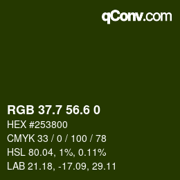 カラーコード: RGB 37.7 56.6 0 | qconv.com