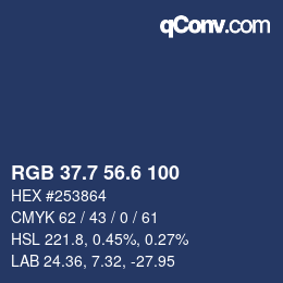 カラーコード: RGB 37.7 56.6 100 | qconv.com