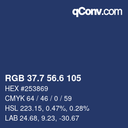 カラーコード: RGB 37.7 56.6 105 | qconv.com