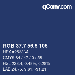 カラーコード: RGB 37.7 56.6 106 | qconv.com
