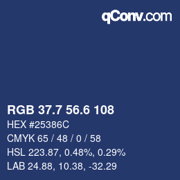 カラーコード: RGB 37.7 56.6 108 | qconv.com