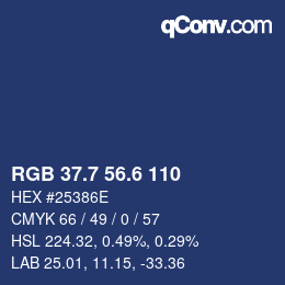 カラーコード: RGB 37.7 56.6 110 | qconv.com