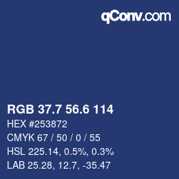 カラーコード: RGB 37.7 56.6 114 | qconv.com