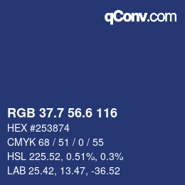 カラーコード: RGB 37.7 56.6 116 | qconv.com