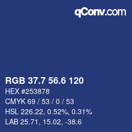 カラーコード: RGB 37.7 56.6 120 | qconv.com