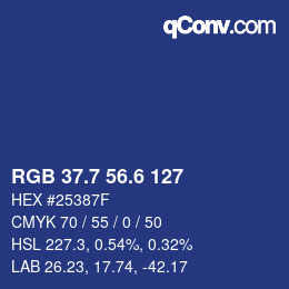 カラーコード: RGB 37.7 56.6 127 | qconv.com