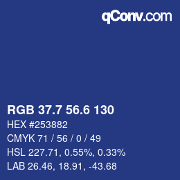 カラーコード: RGB 37.7 56.6 130 | qconv.com