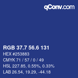カラーコード: RGB 37.7 56.6 131 | qconv.com