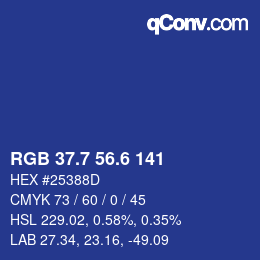 カラーコード: RGB 37.7 56.6 141 | qconv.com