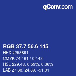 カラーコード: RGB 37.7 56.6 145 | qconv.com
