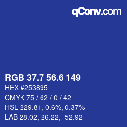カラーコード: RGB 37.7 56.6 149 | qconv.com