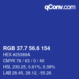 カラーコード: RGB 37.7 56.6 154 | qconv.com