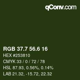 カラーコード: RGB 37.7 56.6 16 | qconv.com