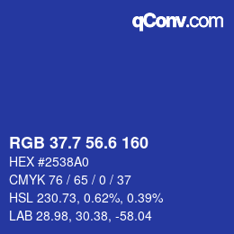カラーコード: RGB 37.7 56.6 160 | qconv.com