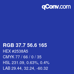 カラーコード: RGB 37.7 56.6 165 | qconv.com