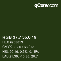 カラーコード: RGB 37.7 56.6 19 | qconv.com