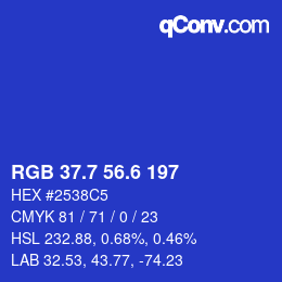 カラーコード: RGB 37.7 56.6 197 | qconv.com