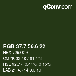 カラーコード: RGB 37.7 56.6 22 | qconv.com
