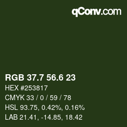 カラーコード: RGB 37.7 56.6 23 | qconv.com