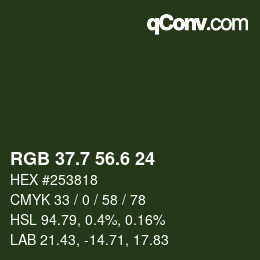 カラーコード: RGB 37.7 56.6 24 | qconv.com