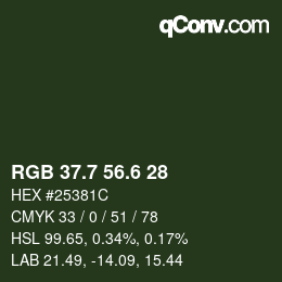 カラーコード: RGB 37.7 56.6 28 | qconv.com