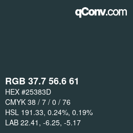 カラーコード: RGB 37.7 56.6 61 | qconv.com