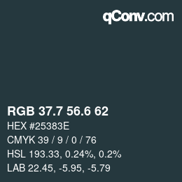 カラーコード: RGB 37.7 56.6 62 | qconv.com
