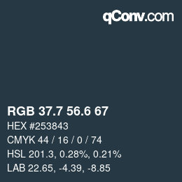 カラーコード: RGB 37.7 56.6 67 | qconv.com