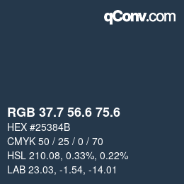 カラーコード: RGB 37.7 56.6 75.6 | qconv.com