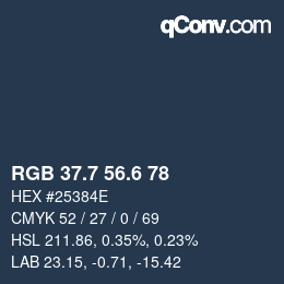 カラーコード: RGB 37.7 56.6 78 | qconv.com