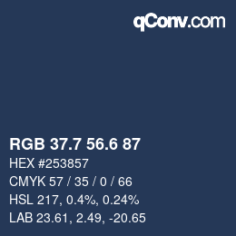 カラーコード: RGB 37.7 56.6 87 | qconv.com