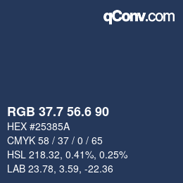 カラーコード: RGB 37.7 56.6 90 | qconv.com