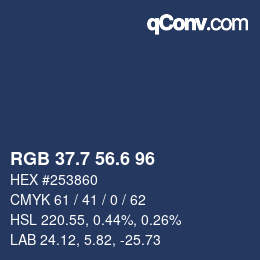 カラーコード: RGB 37.7 56.6 96 | qconv.com