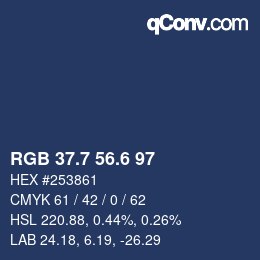 カラーコード: RGB 37.7 56.6 97 | qconv.com