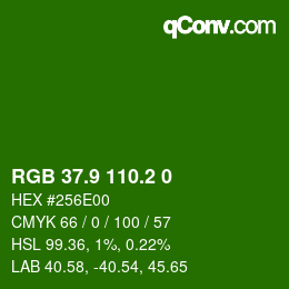 カラーコード: RGB 37.9 110.2 0 | qconv.com