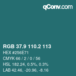 Color code: RGB 37.9 110.2 113 | qconv.com