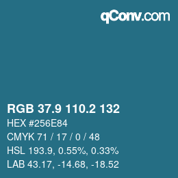 Color code: RGB 37.9 110.2 132 | qconv.com