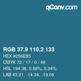 Farbcode: RGB 37.9 110.2 133 | qconv.com