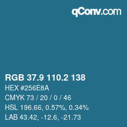 Color code: RGB 37.9 110.2 138 | qconv.com