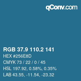 Color code: RGB 37.9 110.2 141 | qconv.com