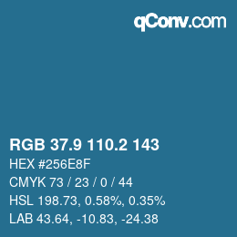 Color code: RGB 37.9 110.2 143 | qconv.com