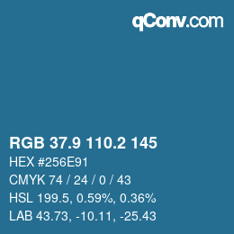 Color code: RGB 37.9 110.2 145 | qconv.com