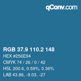 Color code: RGB 37.9 110.2 148 | qconv.com